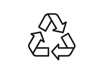 Poster - Vector illustration of recycling symbol featuring arrows pointing in a circular motion to represent sustainability and environmental awareness