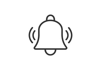 Poster - Bell icon illustration indicating notification or alert in a minimalistic style for various applications and uses