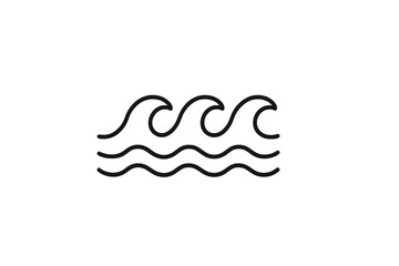 Poster - Vector illustration of stylized ocean waves for design projects and digital art