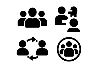 Poster - Vector illustration icons depicting social interactions and connections among people in various forms