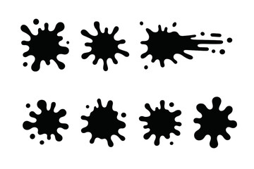 Poster - Vector illustration of various ink splashes and paint drops showcasing creativity and artistic expression