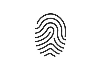 Poster - Unique abstract vector illustration of a fingerprint design featuring wavy lines and minimalist style