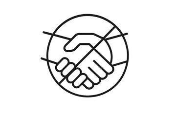 Poster - Handshake icon symbolizing agreement and cooperation in a minimalist style, created for digital or print use in various projects