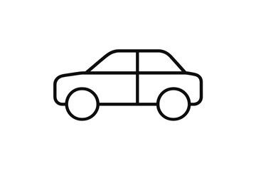 Poster - Vector illustration of a simple car icon showcasing a minimalist design style