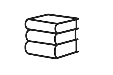 Poster - Simple vector illustration of stacked books representing knowledge and education in a minimalist design style