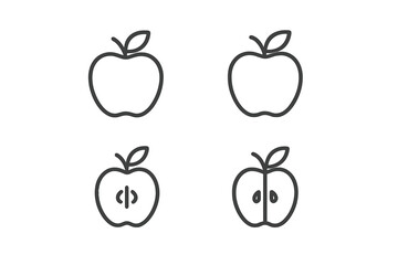 Poster - Vector illustration icons of different apple designs showcasing various styles and shapes suitable for graphic use