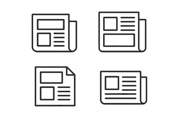 Poster - Vector illustration icons representing different styles of newspapers arranged in a grid format for graphic design use