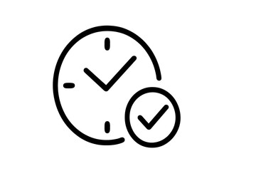 Poster - Clock icon illustration showcasing time management and efficiency in a simplified design for various applications