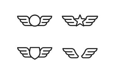 Poster - Vector illustration of various winged icons suitable for use in digital design and branding projects