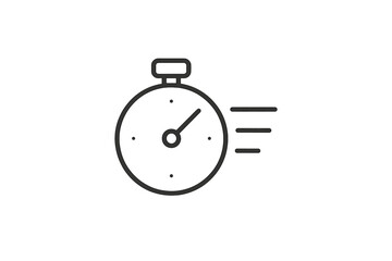 Poster - Clock icon illustrating time measurement and speed in a vector illustration style
