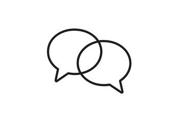 Poster - Vector illustration of two speech bubbles representing conversation and communication in a digital context