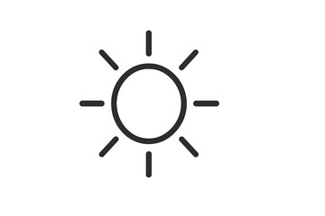Poster - Sun icon vector illustration representing brightness and warmth in a minimalistic design suitable for various applications
