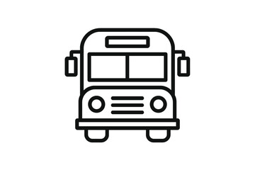 Poster - Vector illustration of a school bus icon, symbolizing transportation for students and educational activities