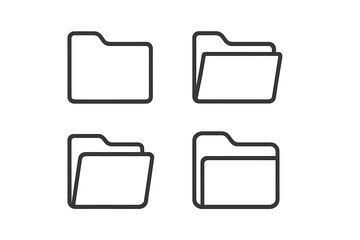 Poster - vector illustration of various folder icons depicting different orientations for digital organizatio