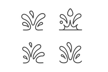 Poster - Creative vector illustration icons depicting various splash and droplet designs for dynamic visual communication