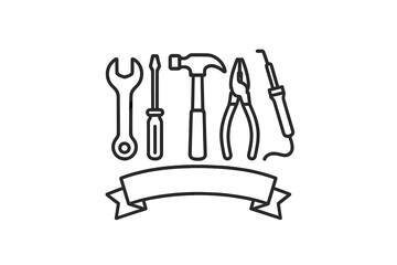 Poster - Vector illustration icon depicting various tools including a wrench, screwdriver, hammer, pliers, and soldering iron
