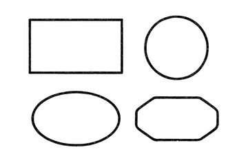 Poster - Vector illustration of various geometric shapes including rectangles, circles, and ovals for design and educational use