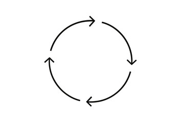 Poster - Circular vector illustration depicting seamless flow with arrows indicating continuous movement and rotation in design