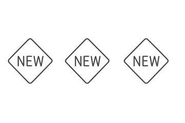Poster - Vector illustration of new labels in a simple design with clear lettering suitable for various applications or promotions