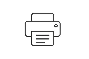 Poster - Vector illustration of a printer icon with document output in a minimalist design suitable for digital media and print