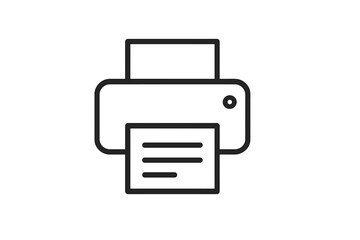 Poster - Icon illustrating a printer with output displaying printed document in a minimalist vector design suitable for graphic use