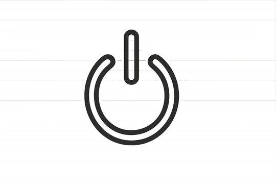 Power button vector icon representing technology and energy control in a simple design