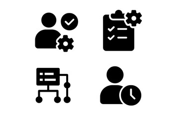 Poster - Vector illustration of management tools for productivity and task tracking in business settings