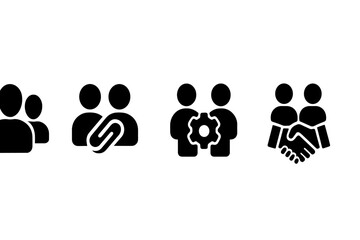 Poster - Collaboration icons illustrating teamwork, partnership, and cooperation in a vector design format for various uses