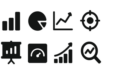 Aufkleber - Vector illustration icons representing various data visualization concepts including graphs, charts, and analytics symbols