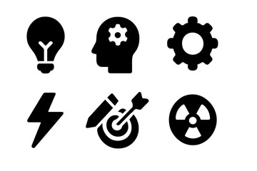 Poster - Vector illustration icons representing creativity, innovation, and technology in a minimalist design