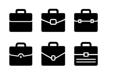Poster - Vector icons of briefcases in various styles, perfect for business use and creative projects