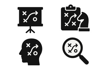 Poster - Vector illustration of strategic planning icons for business and tactics representation