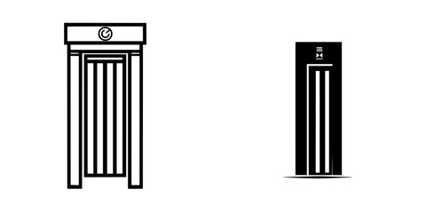 Poster - Vector illustration of two unique door designs showcasing modern architecture styles
