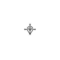 Poster - Vector icons of guide symbols including map directions and travel