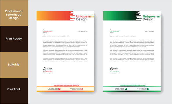 Letterhead Design concept for professional business