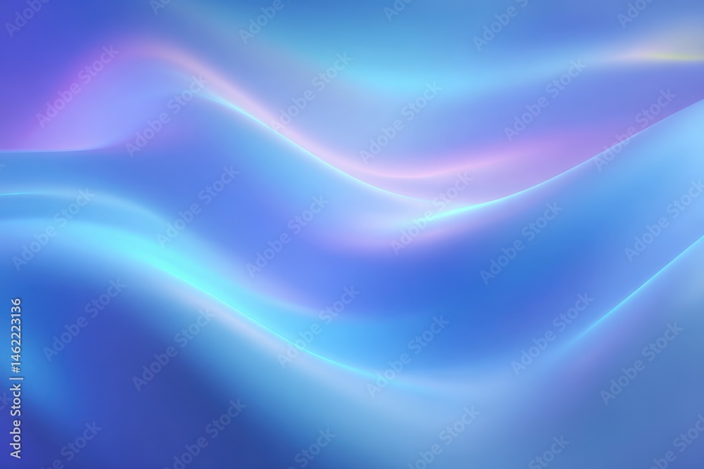 Soft waves of blue and purple blend harmoniously, creating a calming abstract background. The gentle curves evoke tranquility, ideal for artistic or relaxing environments.