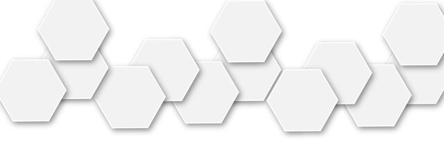 Poster - Light gray hexagon  3d effect pattern with shadow seamless texture background.  Use for book, poster, flyer, website vector illustration.