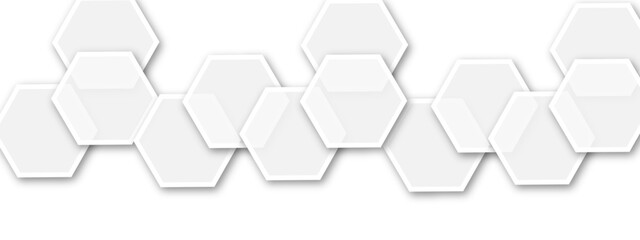 Poster - Abstract hexagon Geometric Technology 3D White and grey Light Structure Featuring a Polygonal Honeycomb Pattern with Luxury Design Elements for a Modern and High-Tech Vector Background