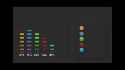 Aufkleber - Animated bar graph visually representing data percentages with colorful elements