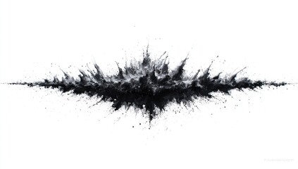 Fototapete - Abstract Black Ink Splatter on White Background