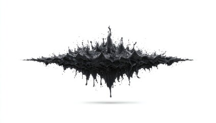 Poster - abstract black liquid splash on white background