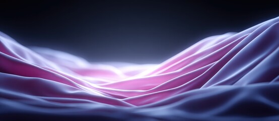 Poster - abstract flowing fabric design in purple and blue