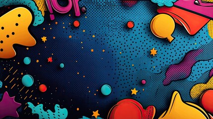 Poster - Colorful Abstract Background with Geometric Shapes and Dots