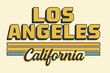 © Ahmed - Retro typography Los Angeles skyline city slogan print with vintage grunge stripes and bold lettering for graphic tee t-shirt or poster sticker – Vector