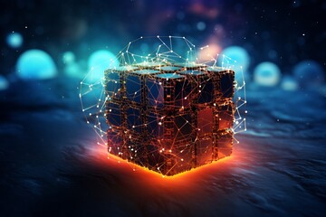 Poster - Entangled Dimensions: A Nexus of Complex Networks and Illuminated Cube Design