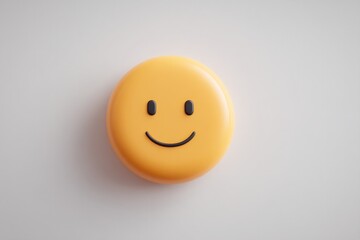 Poster - single floating emoji with minimalist design on plain white background for world emoji day