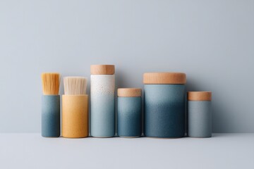 Poster - array of minimalistic tools and materials for decoupage arranged with ample copy space