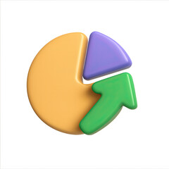 Poster - 3D Render of a Pie Chart Showing Growth