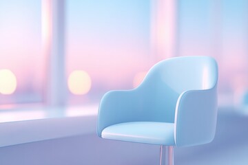 Poster - serene beauty salon interior with soft pastel colors and sleek modern furniture