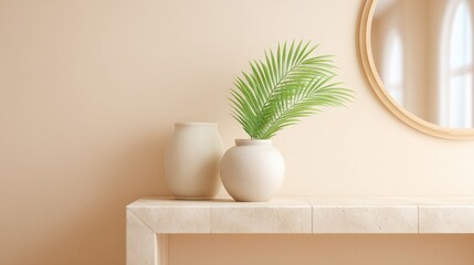 Poster - sleek minimalistic entrance hallway with hint of soft natural light streaming from above